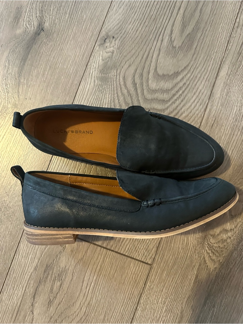 Lucky Brand Black Slip-On leather Loafers